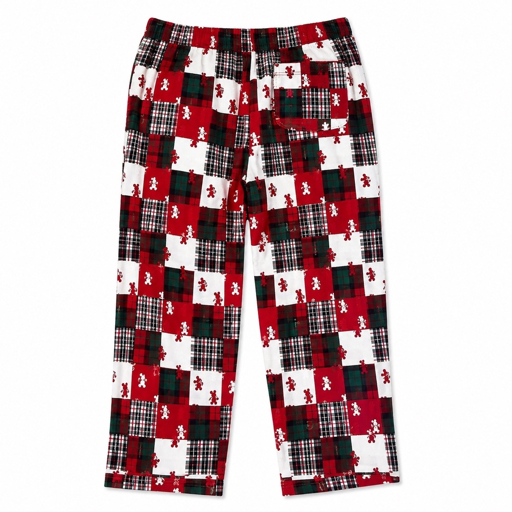Disney Parks Mickey Mouse Patchwork Plaid Pajama Pants Mens Size XL Red Lounge - Picture 3 of 10